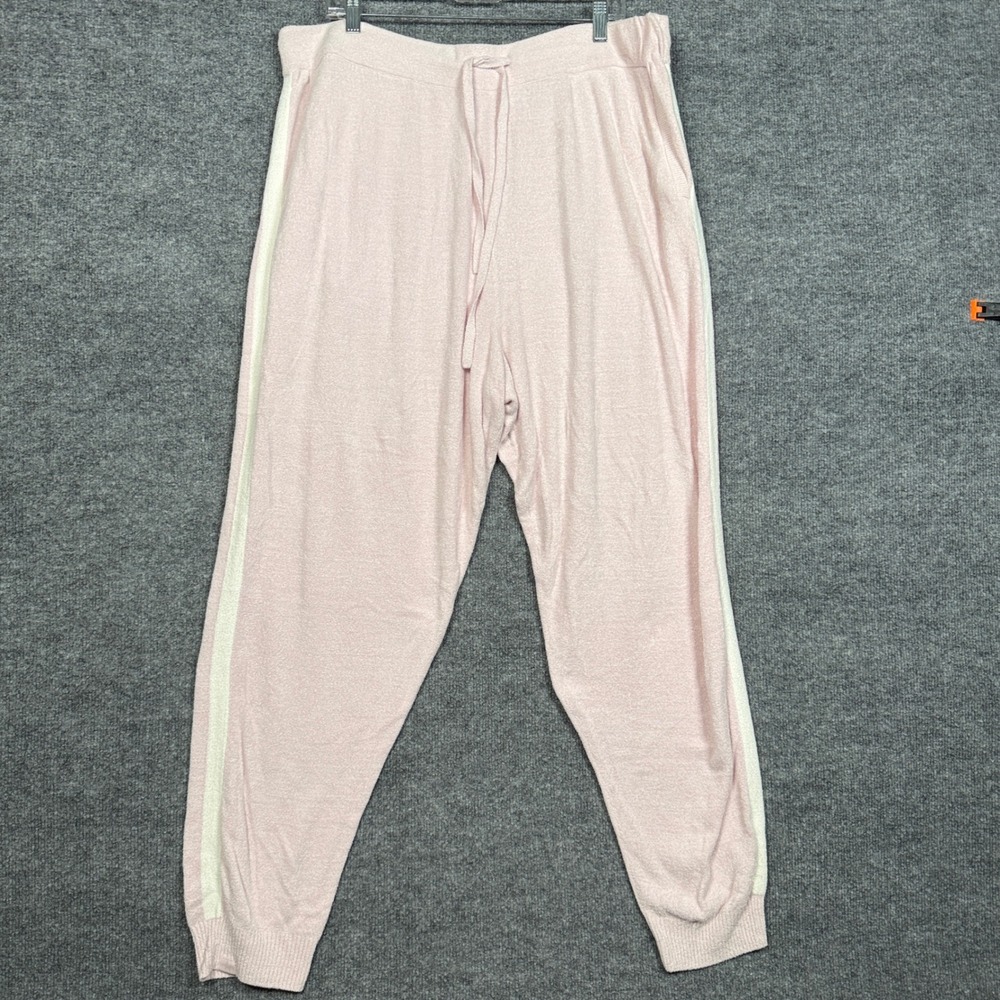 Barefoot Dreams Plus Size 1X Jogger Peach CozyChic Ultra Lite Side Stripe Pocket